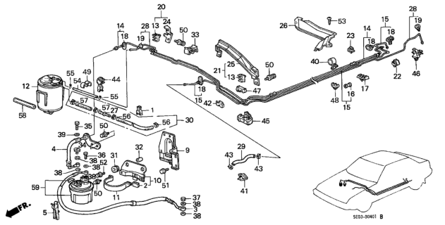 1987 Honda Accord Canister Assembly Diagram for 17300-SE0-A32