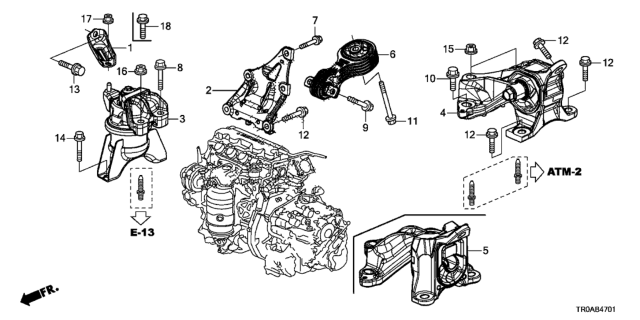2013 Honda Civic Engine Mounts Diagram