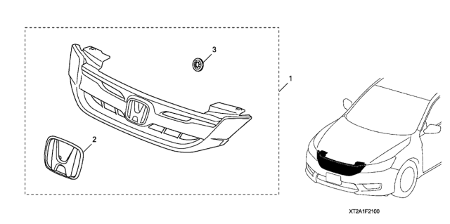 2013 Honda Accord Front Grille Trim Diagram