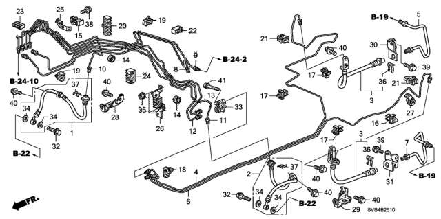 2010 Honda Civic Brake Lines (ABS) (Drum) Diagram