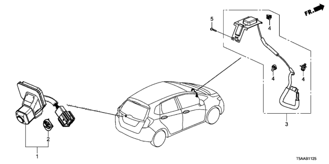 2020 Honda Fit Camera, Rearview Diagram for 39530-T5R-A21