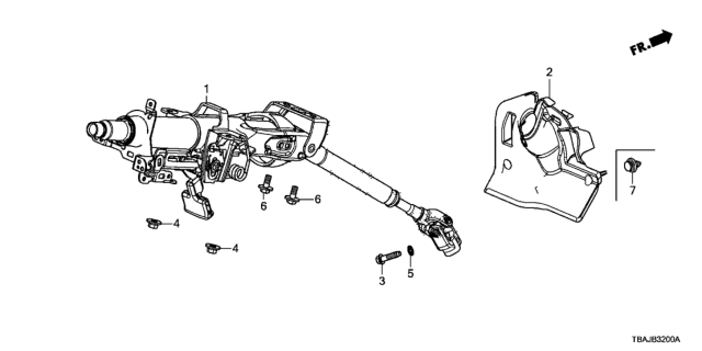 2019 Honda Civic Column Assembly, Steering (Driver Side) Diagram for 53200-TEA-H01