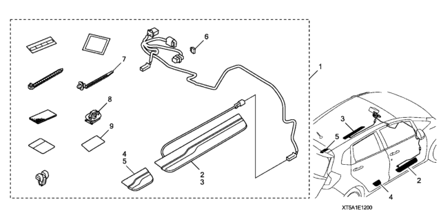 2016 Honda Fit Illuminated Door Sill Trim Diagram