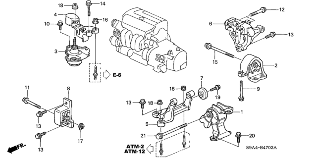 2003 Honda CR-V Engine Mounts Diagram