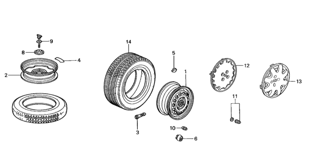 1999 Honda Civic Wheel Disk Diagram