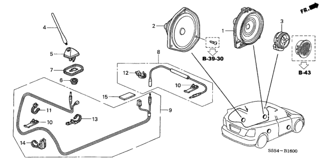 2003 Honda Civic Antenna - Speaker Diagram
