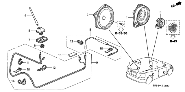 2002 Honda Civic Sub-Feeder Diagram for 39156-S6A-G10