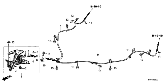 2012 Honda Civic Lever Assy., Parking Brake *NH571L* (BRIGHT SILVER) Diagram for 47105-TR0-P01ZA