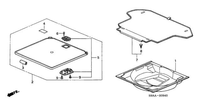 2006 Honda CR-V 5 Door SE KA 5AT Rear Floor Bucket Diagram