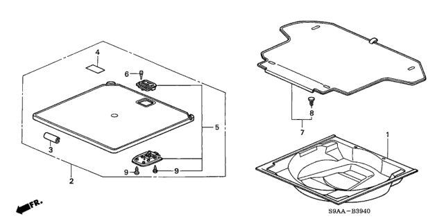 2006 Honda CR-V Floor Mat, Trunk *NH167L* (GRAPHITE BLACK) Diagram for 84630-S9A-N81ZA