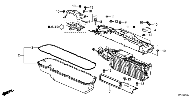 2018 Honda Accord Hybrid Cover, Outlet Duct Diagram for 1D980-6C2-A00