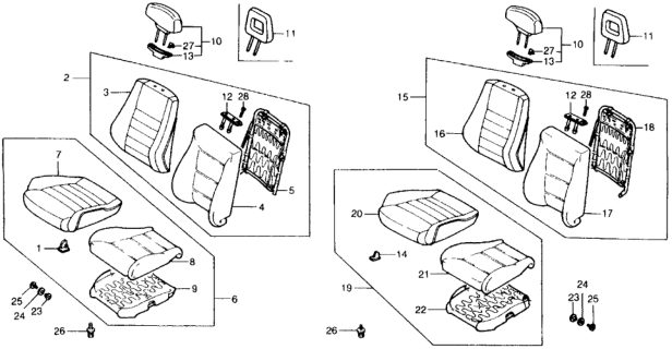 1989 Honda Civic Guide, Headrest *NH83L* (OFF BLACK) Diagram for 81144-SH3-003ZB