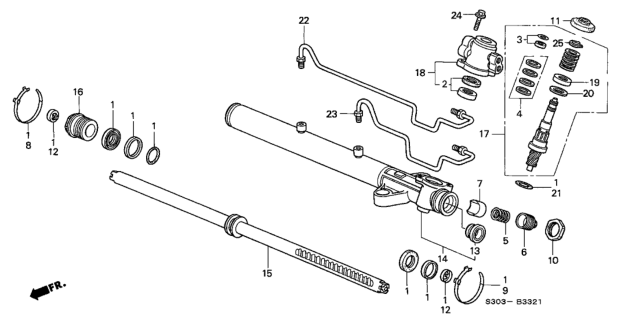 2000 Honda Prelude Seal Kit A, Power Steering (Rotary Valve) Diagram for 06531-S30-003