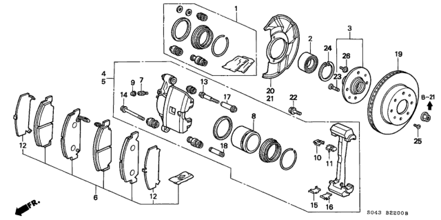 1996 Honda Civic Front Brake Diagram