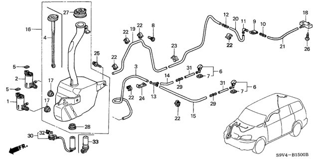 2004 Honda Pilot Tube, FR. Washer (40MM) Diagram for 76851-S0K-A01