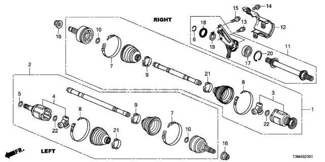 2017 Honda Accord Driveshaft - Half Shaft (V6) Diagram