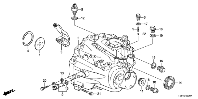 2012 Honda Civic MT Transmission Case (1.8L) Diagram