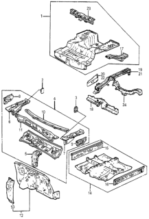 1985 Honda Accord Dashboard - Front Floor  - Rear Floor Diagram