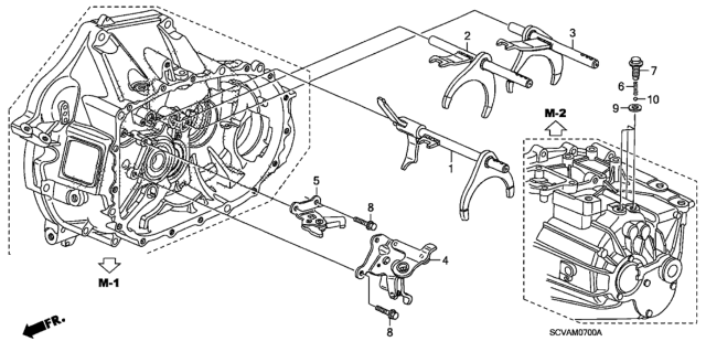 2010 Honda Element MT Shift Fork Diagram