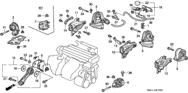 1993 Honda Accord Bolt, Flange (12X45) Diagram for 90170-S30-000