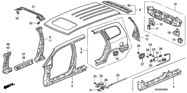 1998 Honda Odyssey Outer Panel (Plasma Style Panel) Diagram