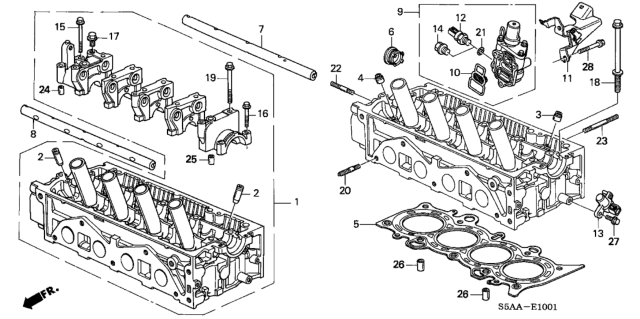 2004 Honda Civic Cylinder Head (V-TEC) Diagram