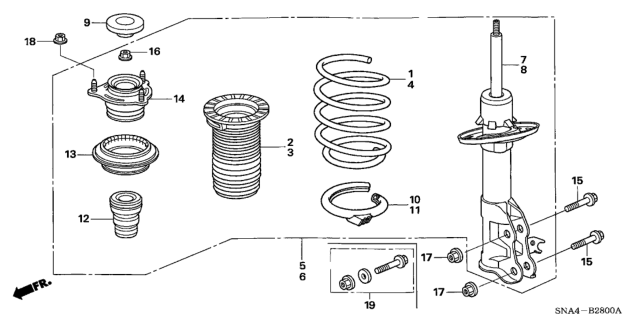 2007 Honda Civic Seat, R. FR. Spring (Upper) Diagram for 51402-SNA-903