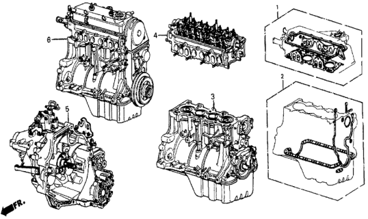 1987 Honda Civic Gasket Kit - Engine Assy.  - Transmission Assy. Diagram