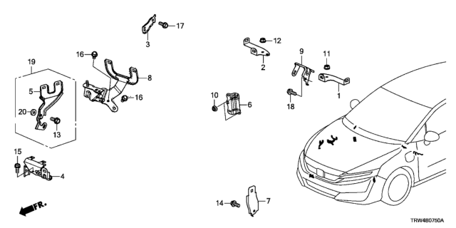 2018 Honda Clarity Plug-In Hybrid Bracket, Dash Harn Diagram for 32207-TRW-A00