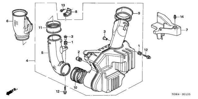 2007 Honda Accord Hybrid Cover, Air In. Diagram for 17246-RCJ-A00