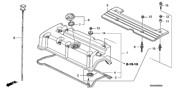 2005 Honda Civic Cover, Cylinder Head Diagram for 12310-PND-505