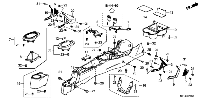 2012 Honda CR-Z Garnish Set, L. *NH786L* (PURE METALLIC) Diagram for 77278-SZT-G01ZA