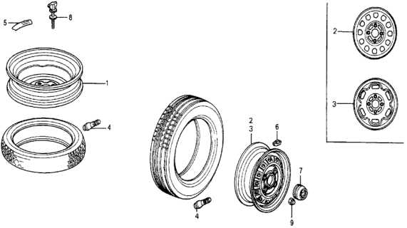 1987 Honda Civic Wheel - Tire Diagram