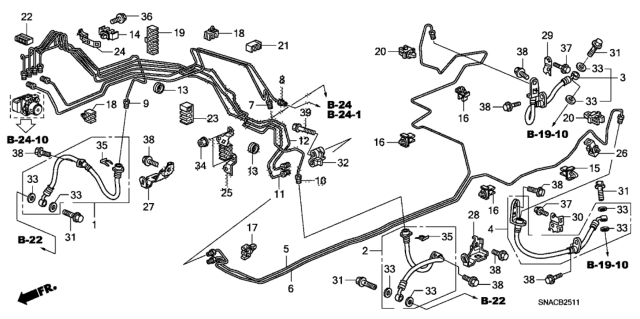 2011 Honda Civic Brake Lines (ABS) (Disk) Diagram