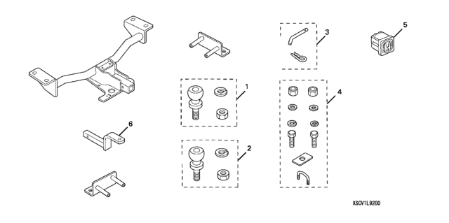 2008 Honda Element Hardware Kit Diagram for 08L92-SCV-100R1