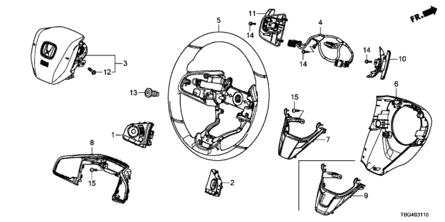 Steering Wheel Srs 2018 Honda Civic 2 Door Si Ka 6mt