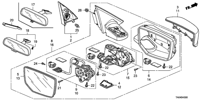 2008 Honda Accord Cover, R. FR. Door Tweeter *NH167L* (GRAPHITE BLACK) Diagram for 72443-TA0-A01ZA