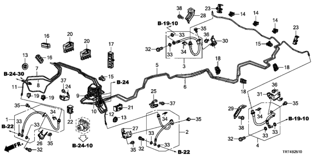 2017 Honda Clarity Fuel Cell 4 Door D (CLARITY FCV) KA 1AT Brake Lines Diagram