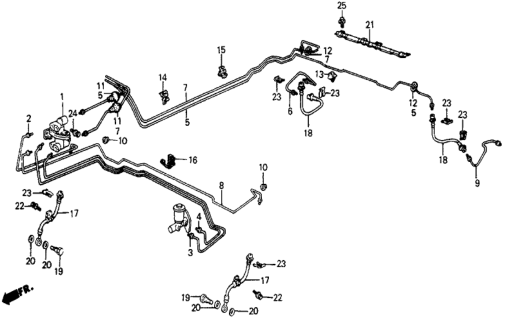 1984 Honda Civic Pipe E, R. Brake Diagram for 46331-SB6-010
