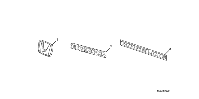 2007 Honda Ridgeline Gold Emblems Diagram