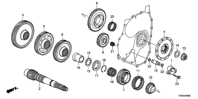 2013 Honda Civic 4 Door EX-L KA 5AT AT Countershaft Diagram