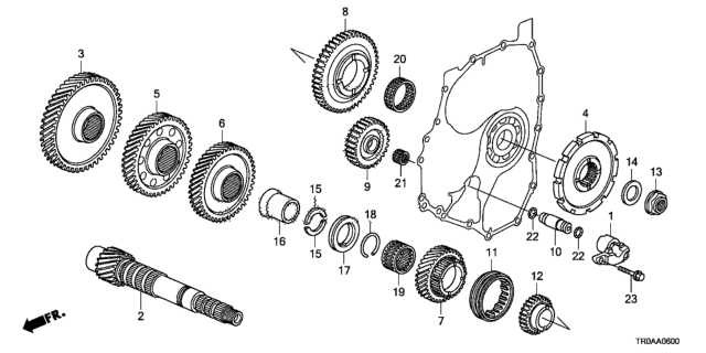 2013 Honda Civic AT Countershaft Diagram