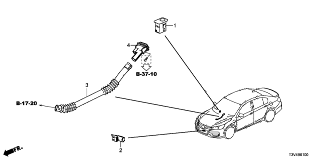 2014 Honda Accord Sensor Assy., Humidity Diagram for 80590-T3V-A41