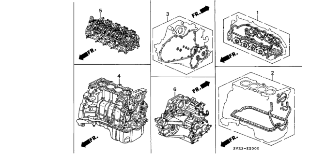 1995 Honda Accord General Assy., Cylinder Block Diagram for 10002-P0H-B90