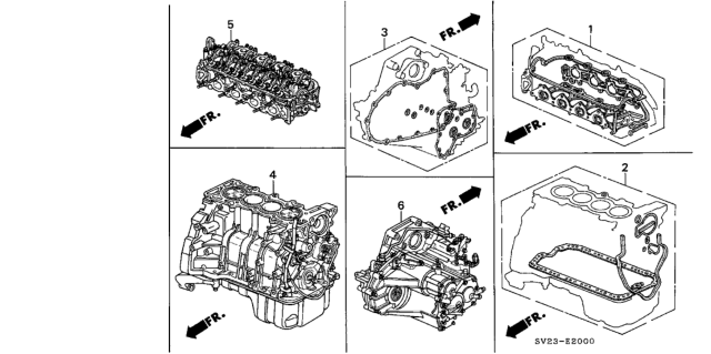 1995 Honda Accord Gasket Kit - Engine Assy.  - Transmission Assy. Diagram