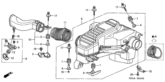 2004 Honda Civic 4 Door LX KA 5MT Resonator Chamber Diagram