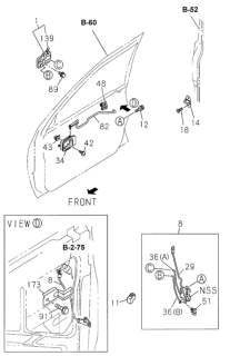 1998 Honda Passport 4 Door 4LX KA 5MT Front Door Locks Diagram