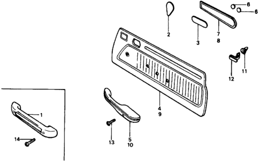 1977 Honda Civic Door Trim Diagram