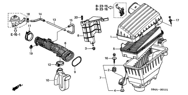 2002 Honda Accord Air Cleaner (V6) Diagram