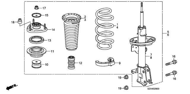 2009 Honda Pilot Front Shock Absorber Diagram